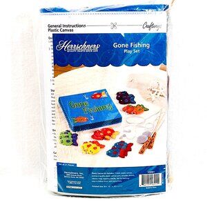 Herrschners Gone Fishing Plastic Canvas Play Set Kit - New/Sealed